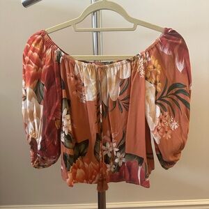 FARM orange floral blouse